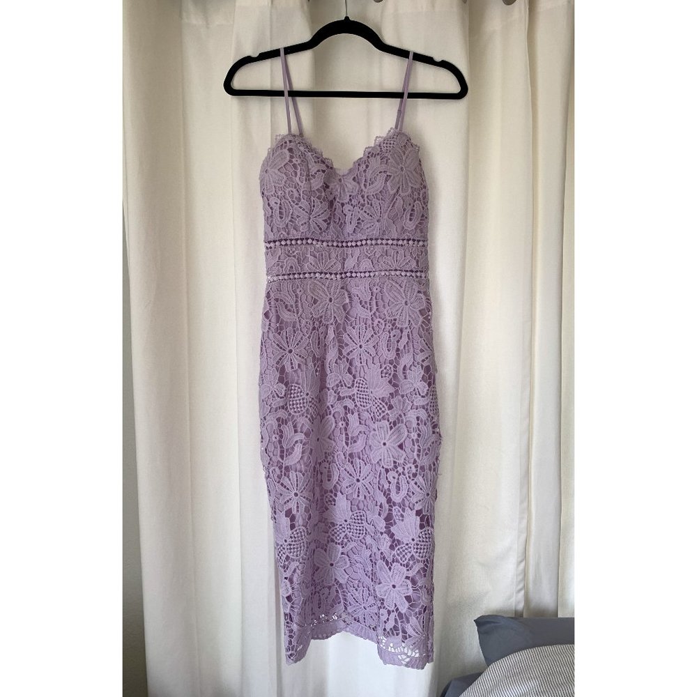 Lilac Floral Lace Sheath Dress